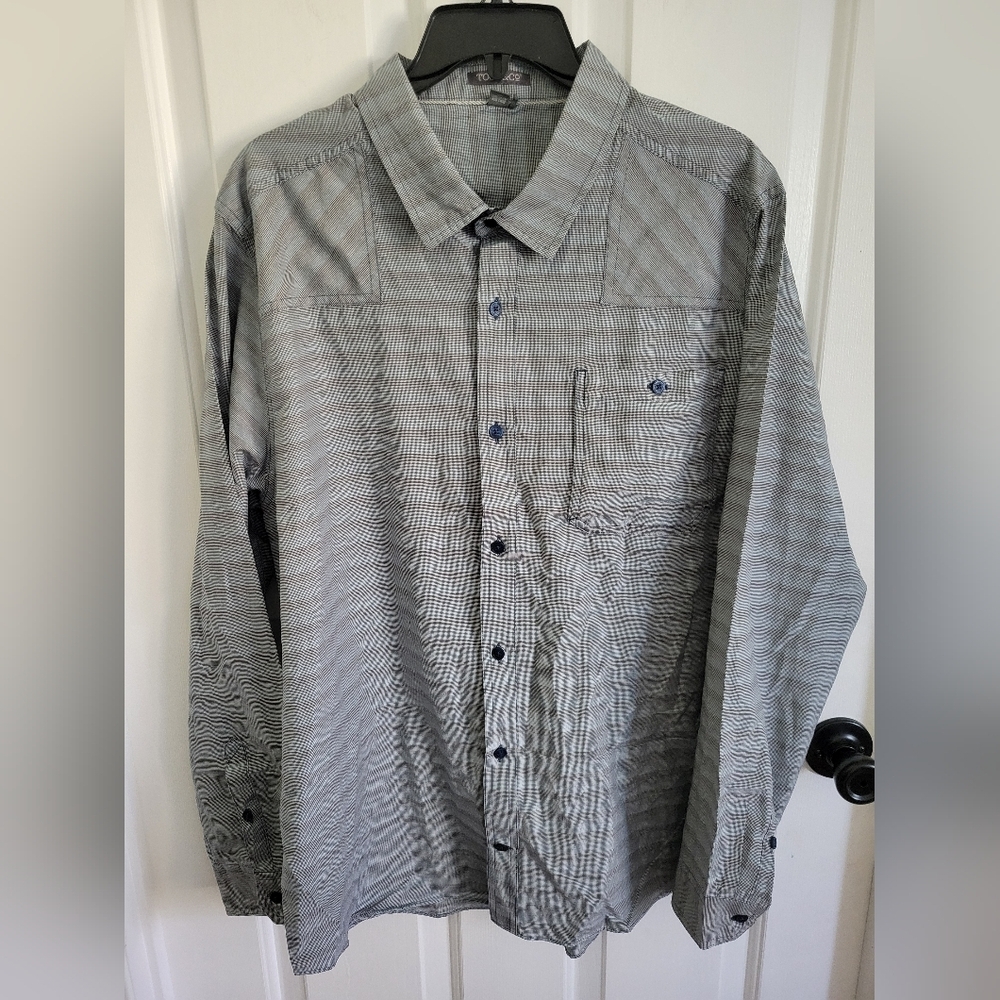 Toad&Co Trace Shirt Mens Blue Long Sleeve Western Button Up Lightweight Size XL